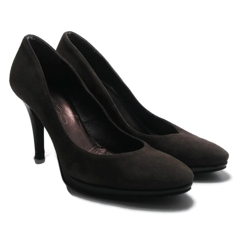 Sacco Womens 7.5‎ Brown Suede Pumps Heels Italy